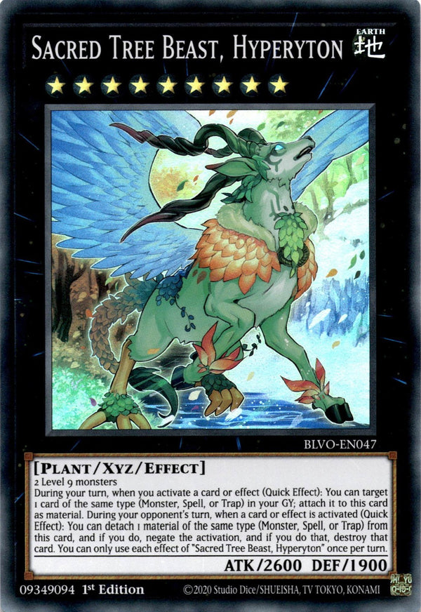 Yugioh Sacred Tree Beast, Hyperyton BLVO-EN047 Super Rare 1st Edition NM