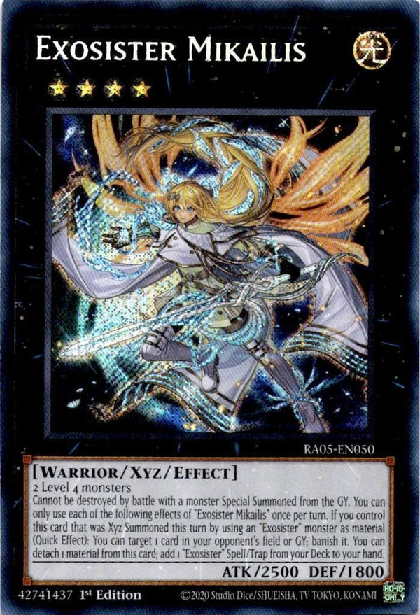 Yugioh Exosister Mikailis RA05-EN050 NA Print Secret Rare 1st Edition VLP/NM