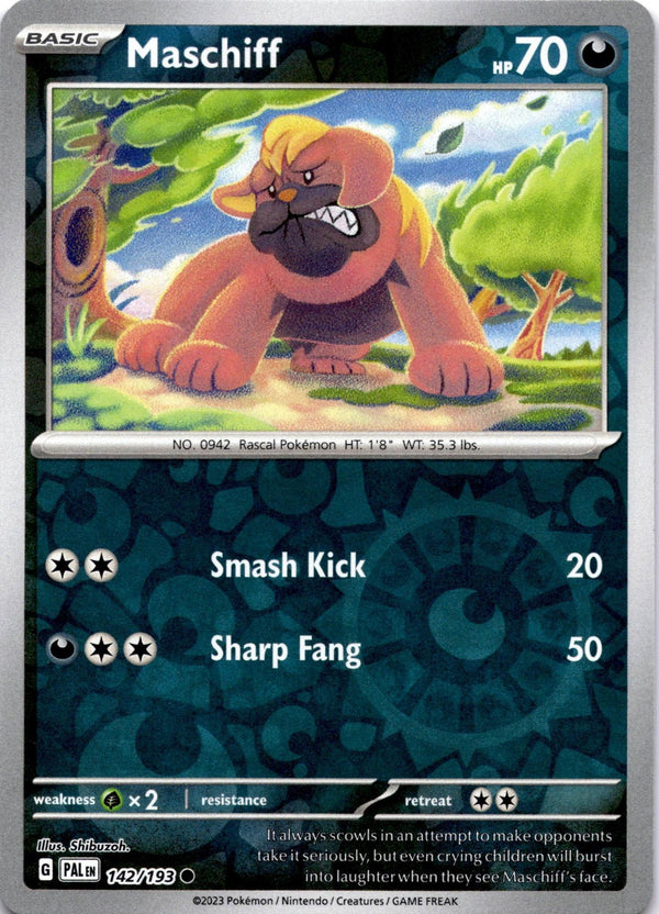 Pokemon Maschiff 142/193 Paldea Evolved Reverse Holo NM