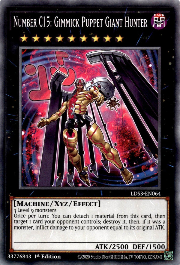 Yugioh Number C15: Gimmick Puppet Giant Hunter LDS3-EN064 Common 1st Edition NM