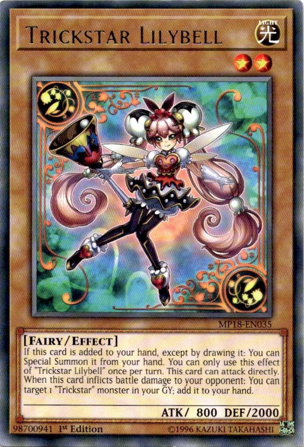 Yugioh Trickstar Lilybell MP18-EN035 Rare 1st Edition VLP/NM