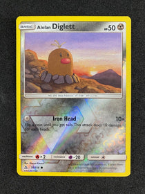 Pokemon Alolan Diglett 78/156 Ultra Prism Reverse Holo NM