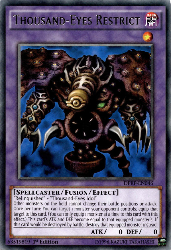 Yugioh Thousand-Eyes Restrict DPRP-EN046 Rare 1st Edition VLP/NM