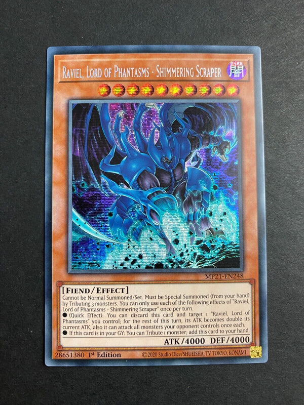Yugioh Raviel, Lord of Phantasms - Shimmering Scraper MP21-EN248 Secret Rare NM