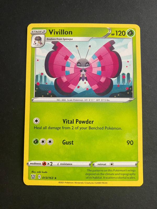 Pokemon Vivillon 013/163 Battle Styles Rare Non Holo NM