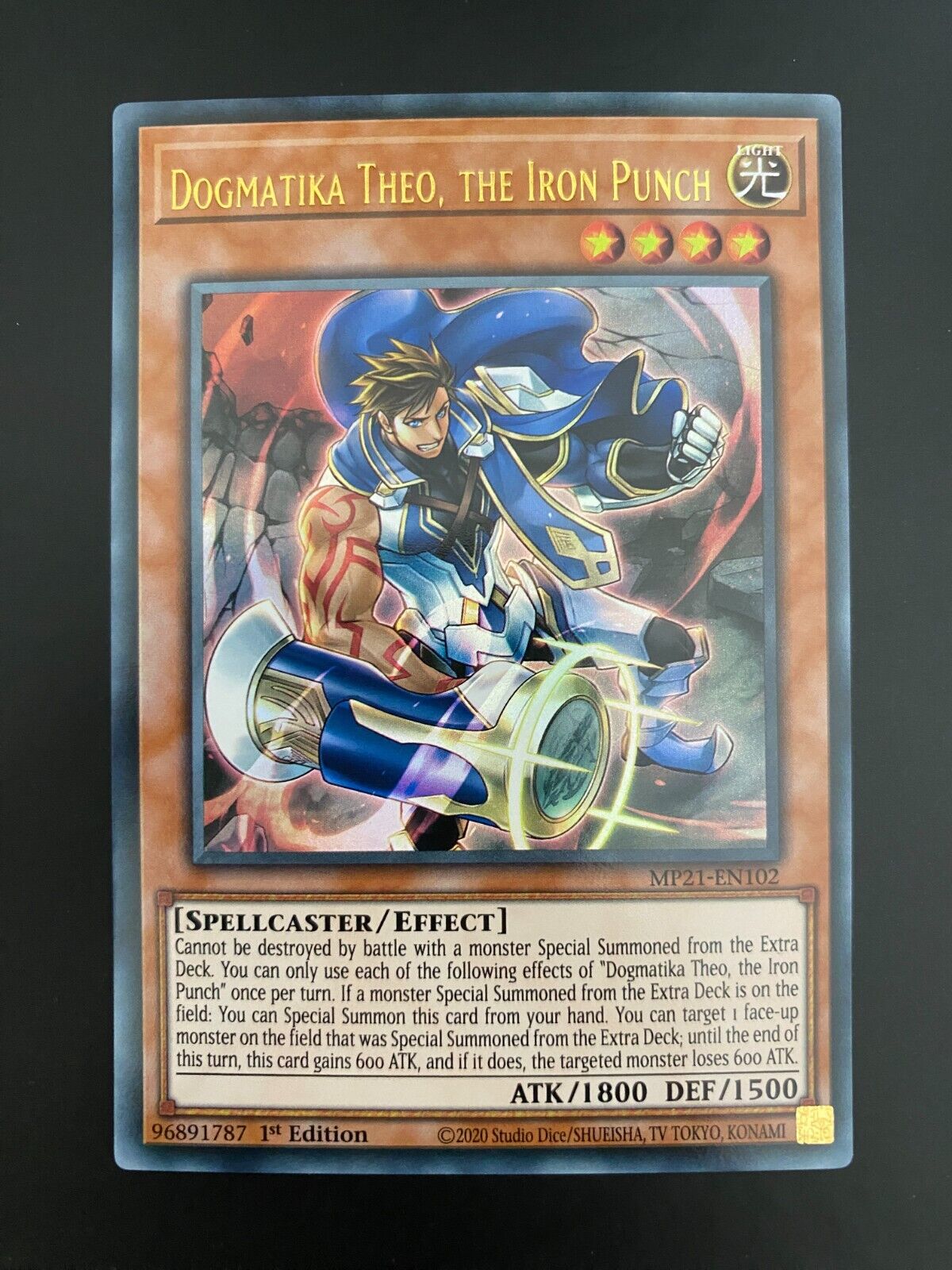 Yugioh Dogmatika Theo, the Iron Punch MP21-EN102 1st Edition Ultra Rare NM-MINT