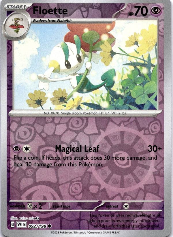Pokemon Floette 092/198 Scarlet Violet Base Reverse Holo VLP/NM