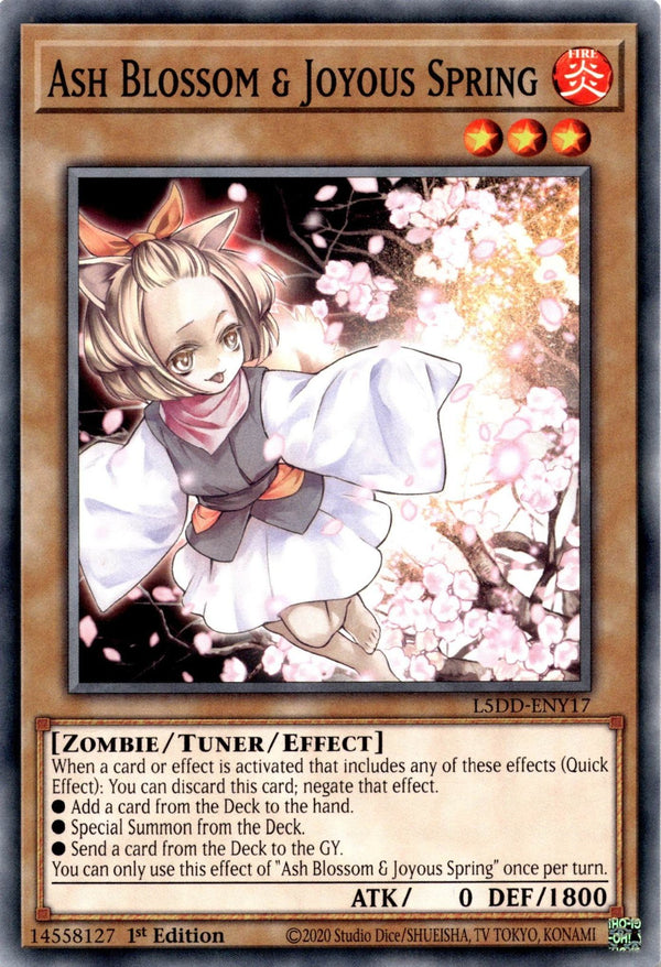 Yugioh Ash Blossom & Joyous Spring L5DD-ENY17 Common 1st Edition NM