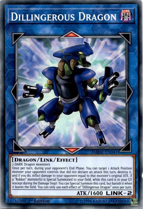 Yugioh Dillingerous Dragon DANE-EN041 Common 1st Edition LP