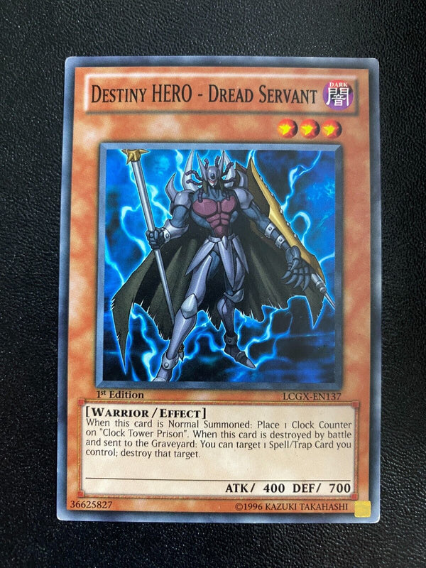 Yugioh Destiny Hero - Dread Servant LCGX-EN137 Common 1st Edition HP