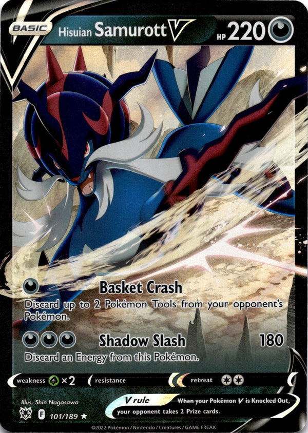 Pokemon Hisuian Samurott V 101/189 Astral Radiance Full Art Holo NM
