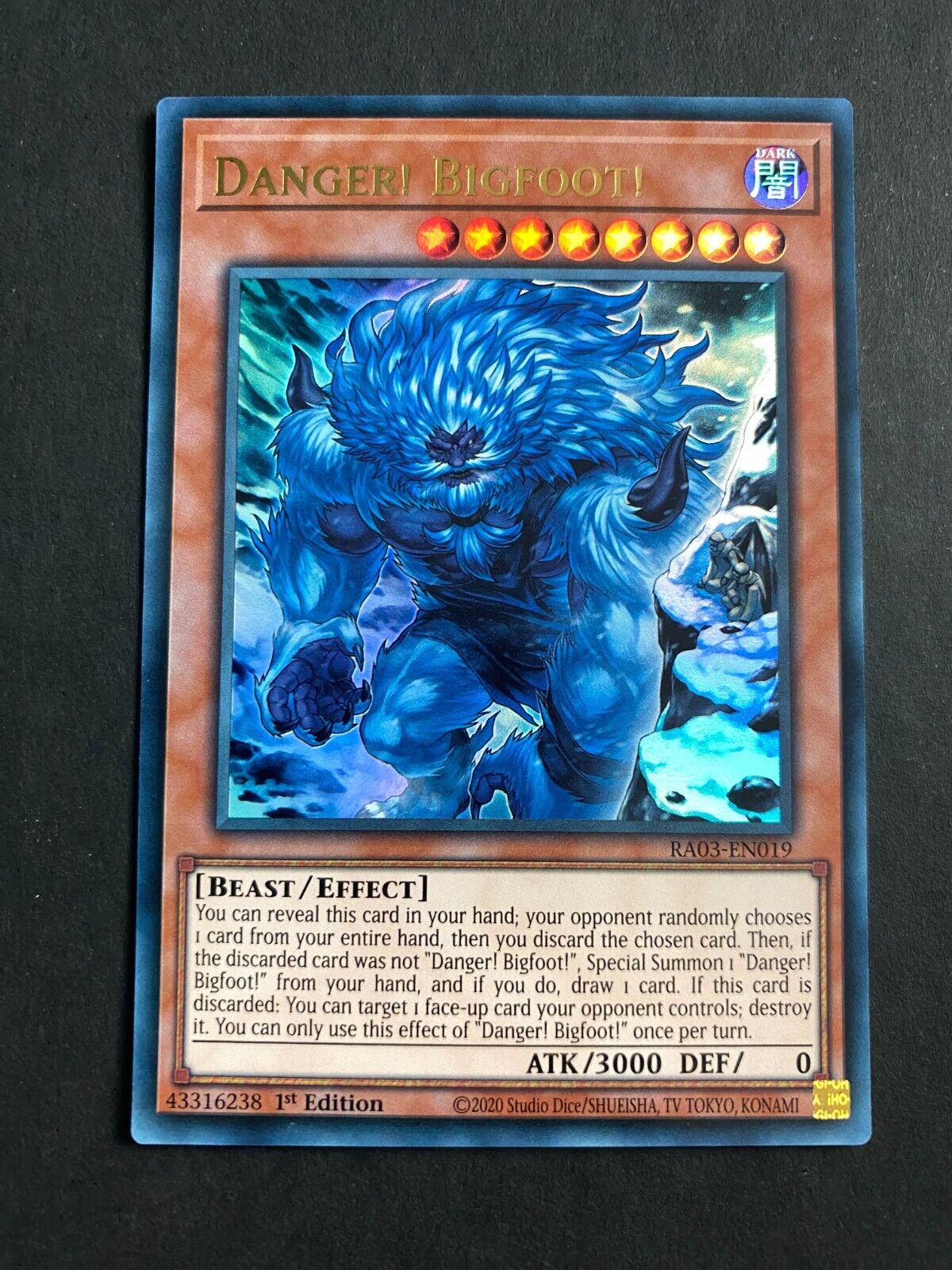 Yugioh Danger! Bigfoot! RA03-EN019 Ultra Rare (Alt Art) 1st Edition NM