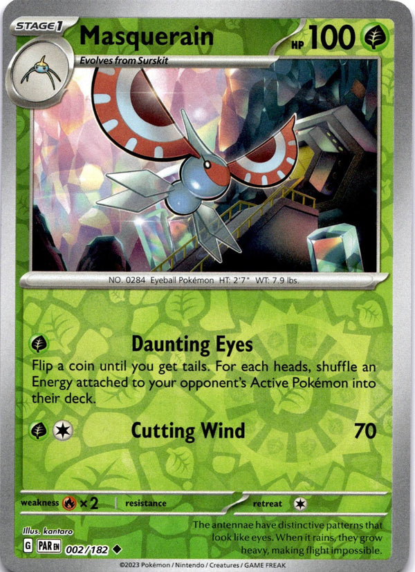 Pokemon Masquerain 002/182 Paradox Rift Reverse Holo NM