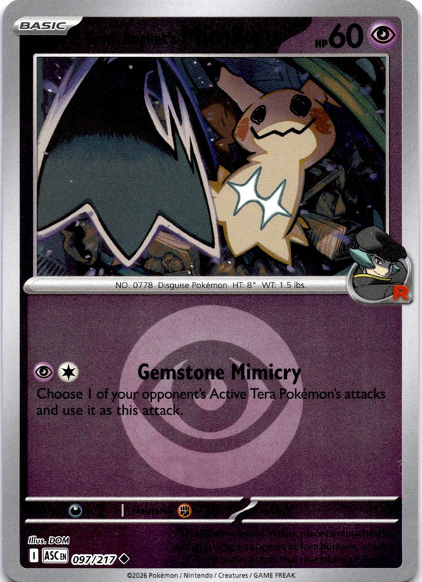 Pokemon Team Rocket's Mimikyu 097/217 Ascended Heroes Energy Reverse Holo NM