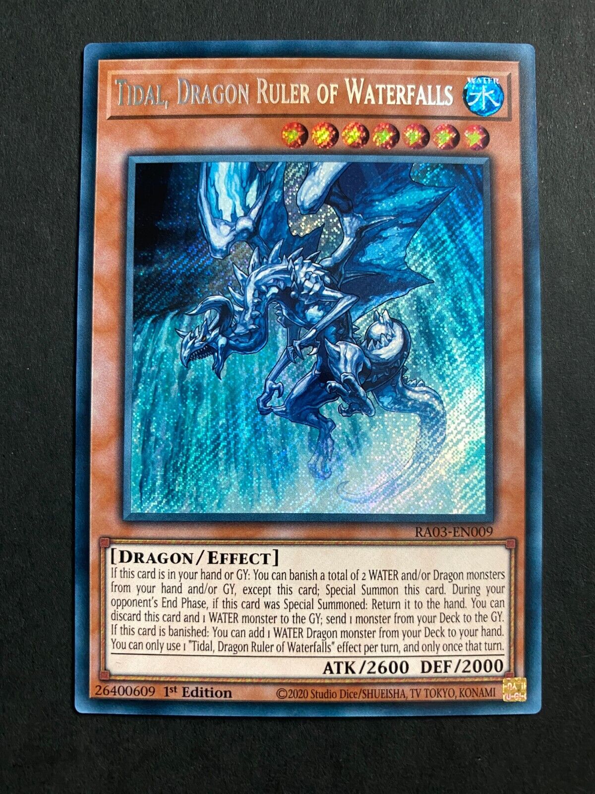 Yugioh Tidal, Dragon Ruler of Waterfalls RA03-EN009 Secret Rare 1st Edition NM