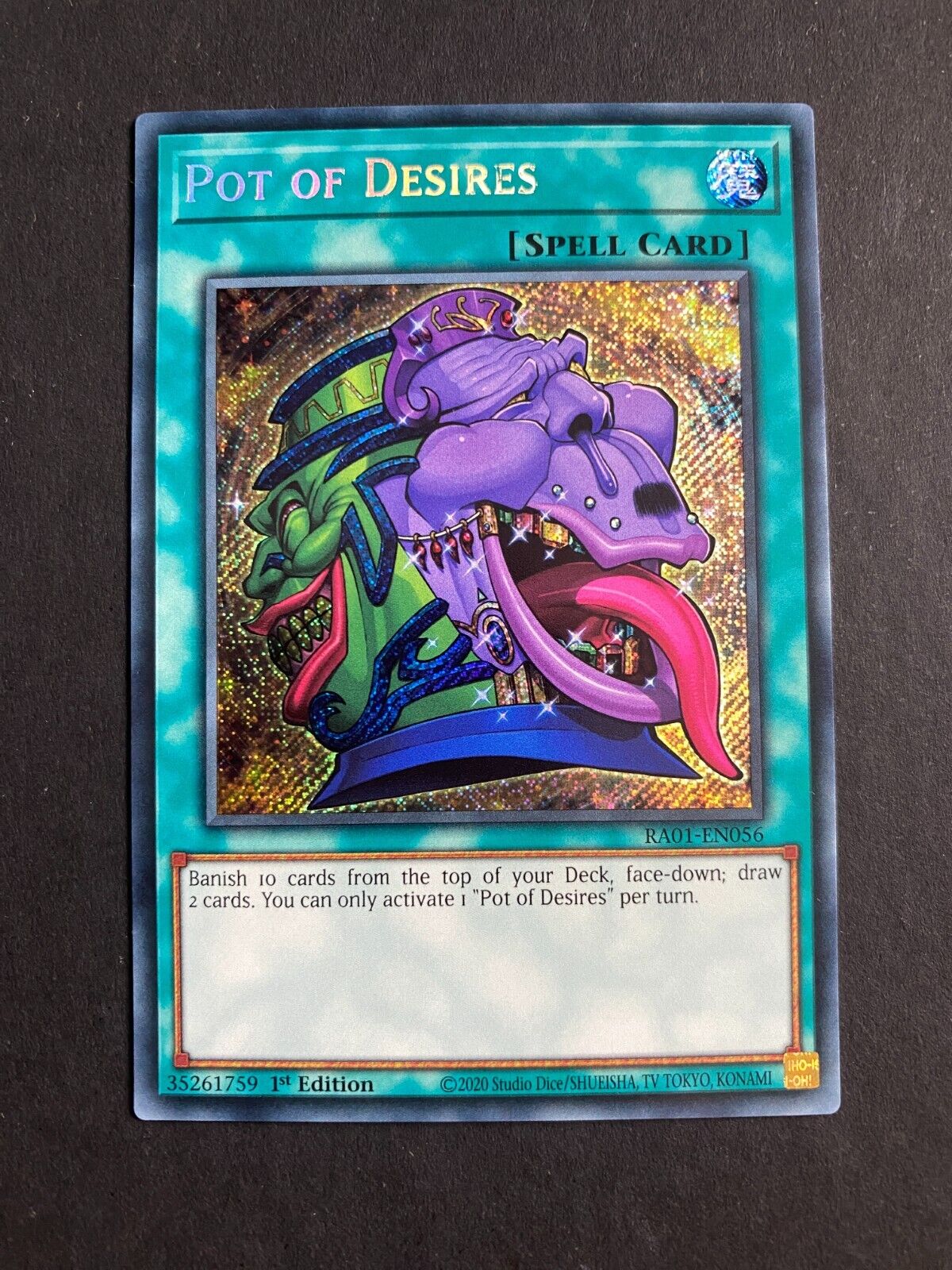 Yugioh Pot of Desires RA01-EN056 Secret Rare 1st Edition NM