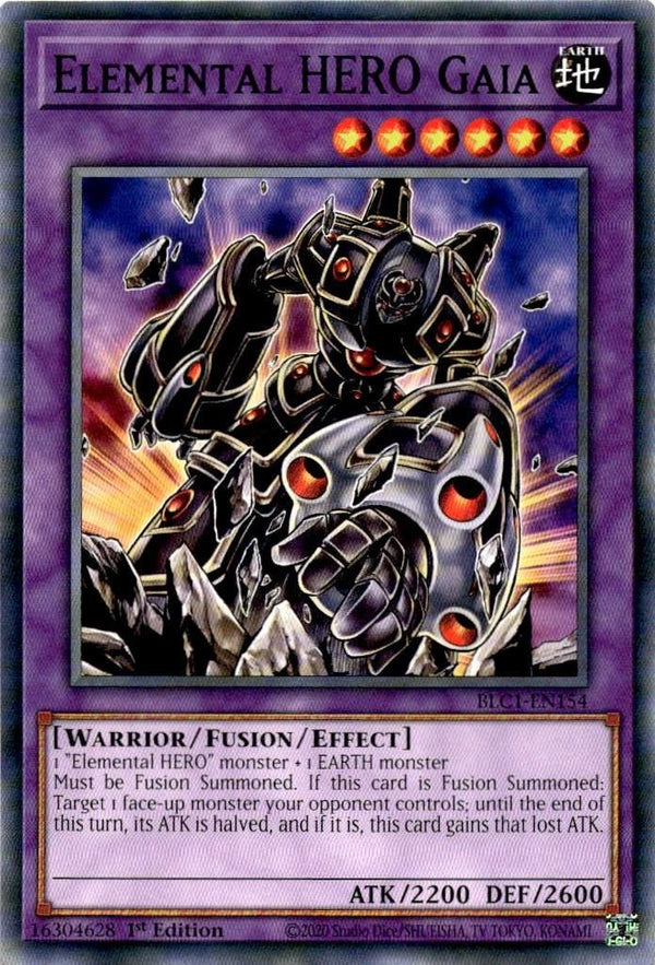 Yugioh Elemental HERO Gaia BLC1-EN154 Common 1st Edition NM