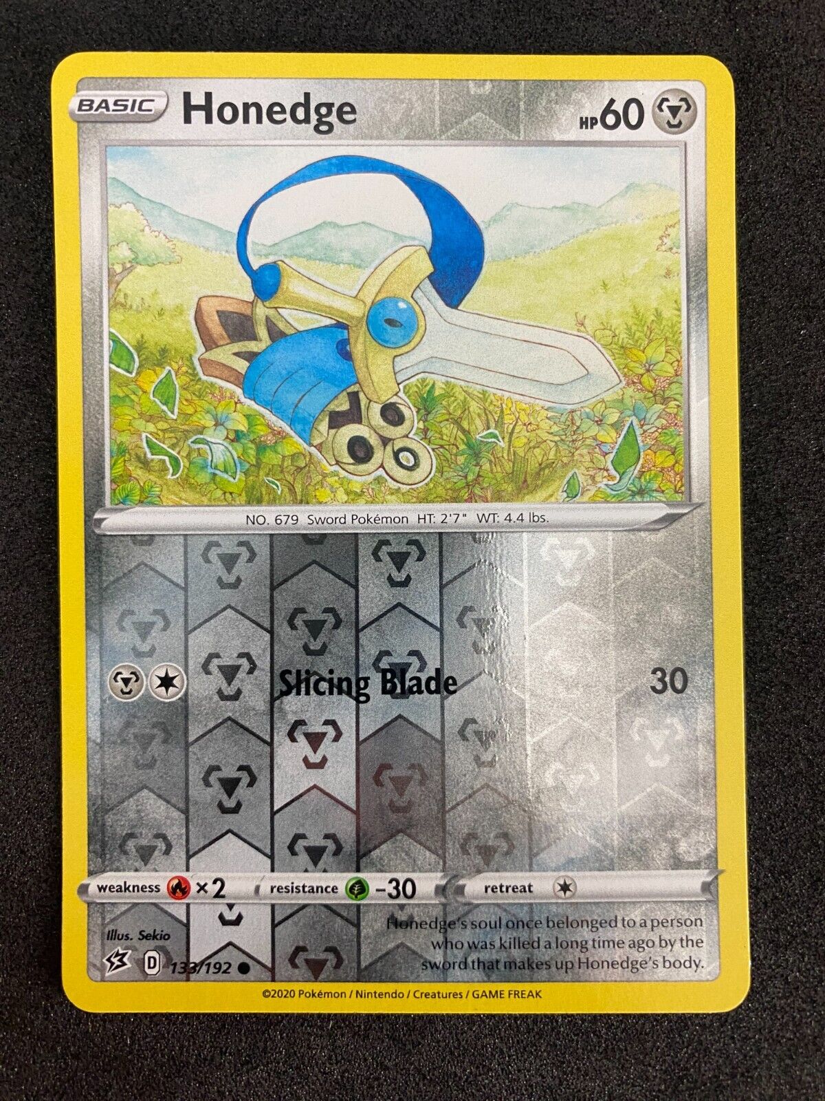 Pokemon Honedge 133/192 Rebel Clash Reverse Holo NM-MINT