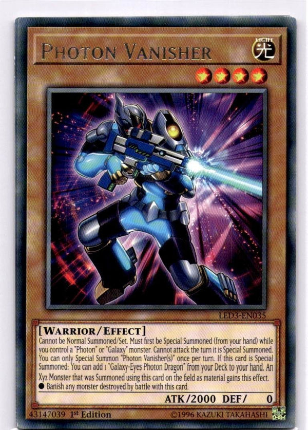 Yugioh Photon Vanisher LED3-EN035 Rare 1st Edition VLP/NM
