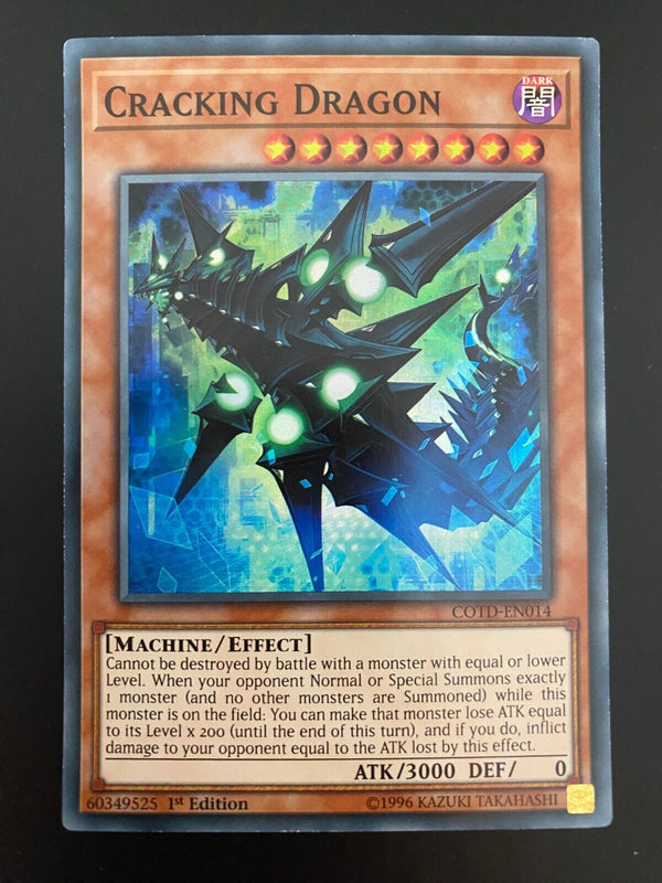 Yugioh Cracking Dragon COTD-EN014 Super Rare 1st Edition VLP/NM