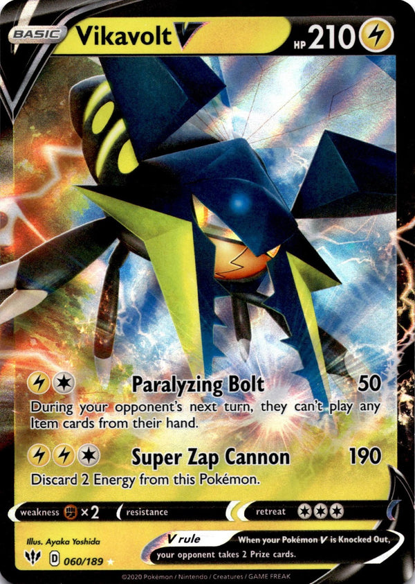 Pokemon Vikavolt V 060/189 Darkness Ablaze Full Art Holo NM