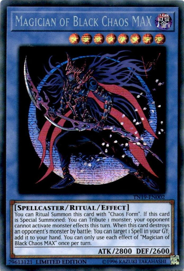 Yugioh Magician of Black Chaos MAX TN19-EN002 Secret Rare Limited Edition LP
