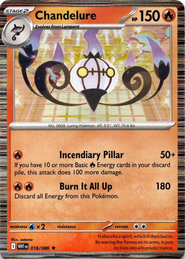 Pokemon Chandelure 018/086 White Flare Holo NM