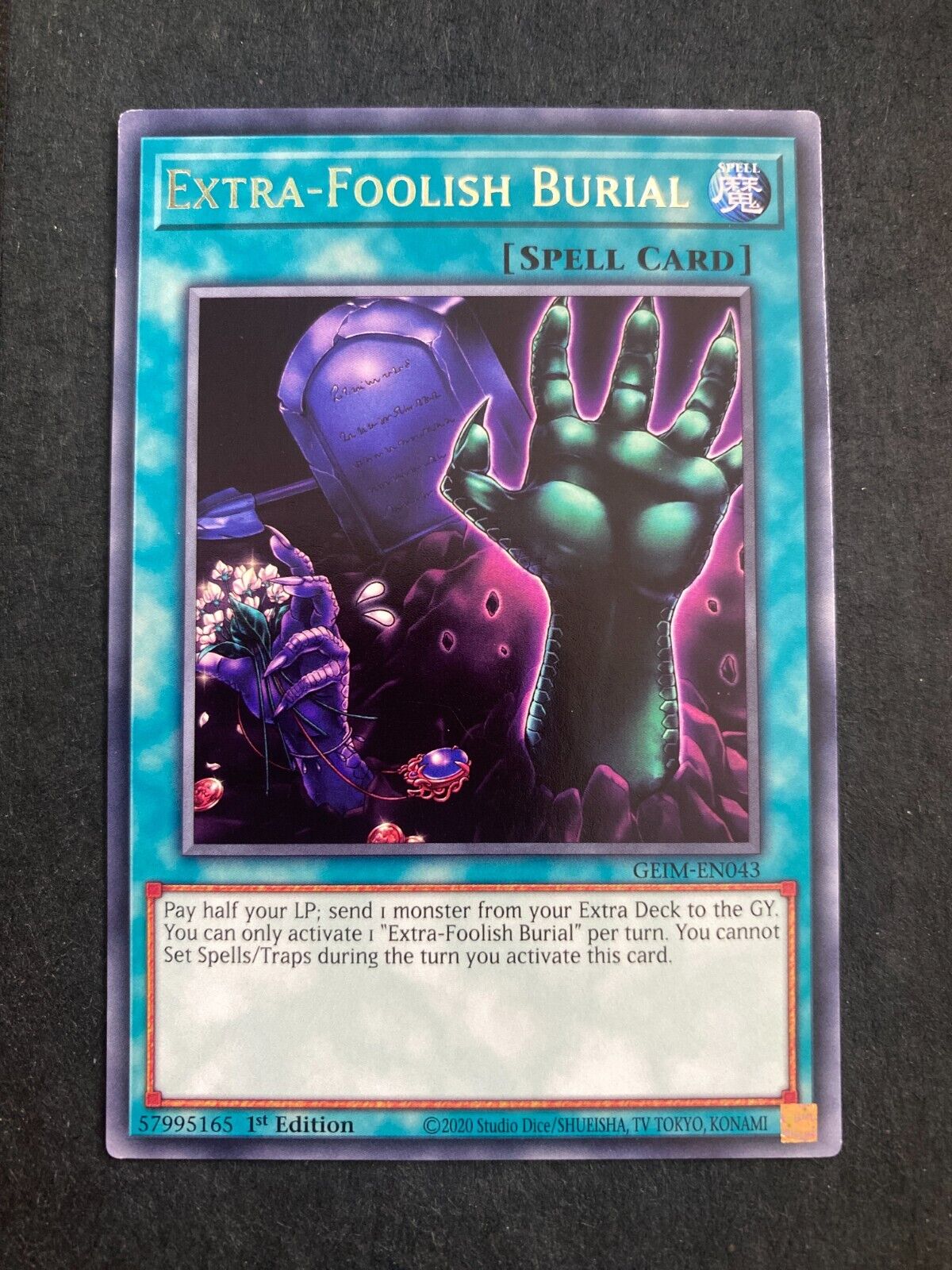 Yugioh Extra-Foolish Burial GEIM-EN043 Rare 1st Edition LP