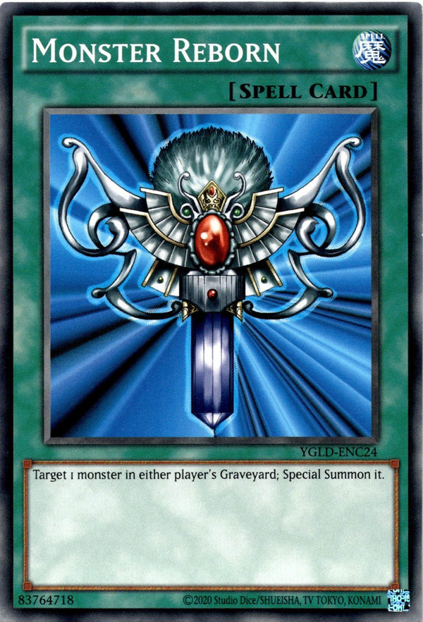 Yugioh Monster Reborn YGLD-ENC24 Common Unlimited Edition NM