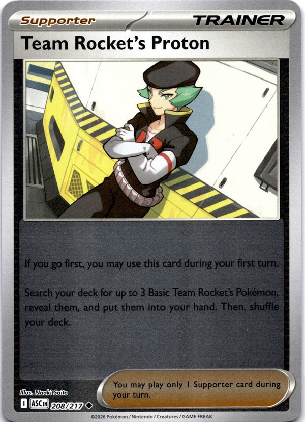 Pokemon Team Rocket's Proton 208/217 Ascended Heroes Reverse Holo NM