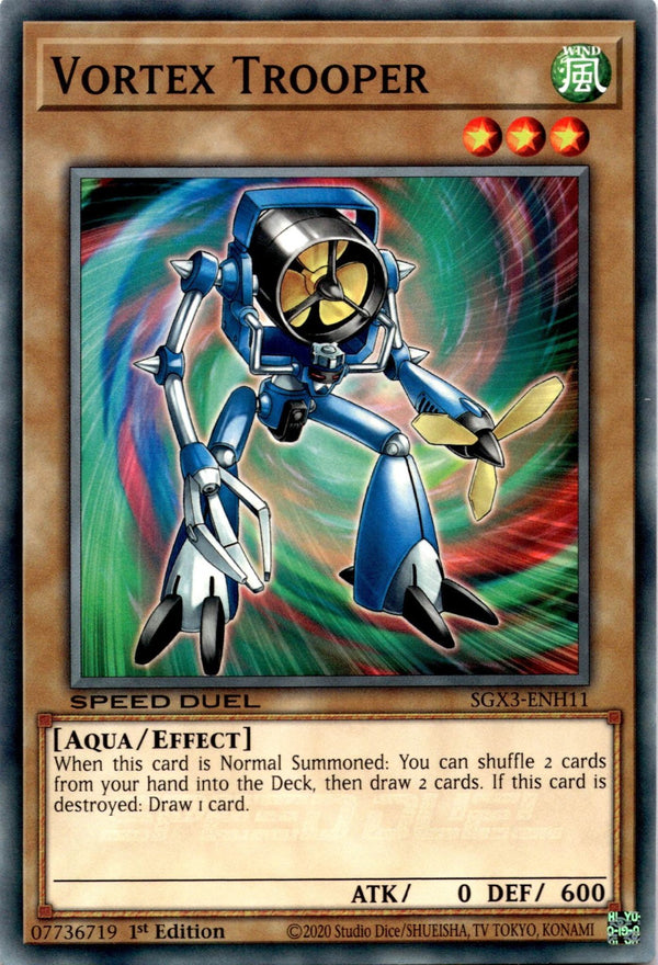 Yugioh Vortex Trooper SGX3-ENH11 Speed Duel Common 1st Edition NM