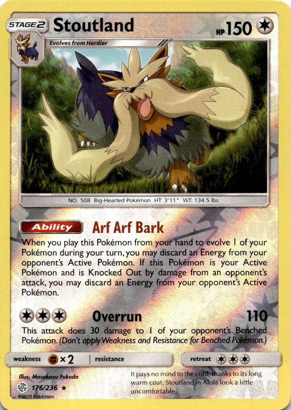 Pokemon Stoutland 176/236 Cosmic Eclipse Reverse Holo NM
