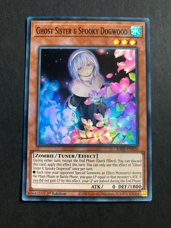 Yugioh Ghost Sister & Spooky Dogwood RA03-EN020 Super Rare 1st Edition NM