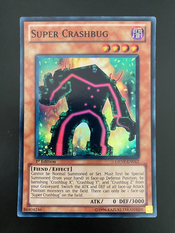 Yugioh Super Crashbug GENF-EN012 Super Rare 1st Edition LP/VLP