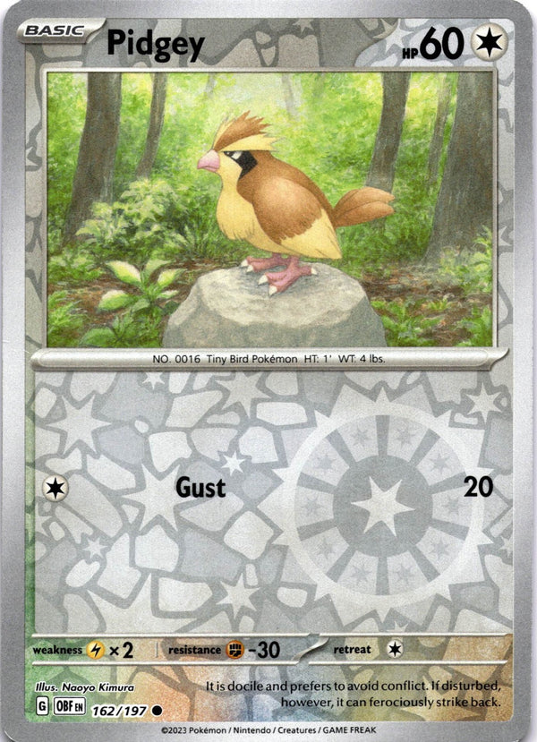 Pokemon Pidgey 162/197 Obsidian Flames Reverse Holo NM