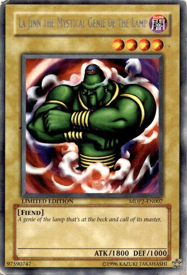 Yugioh La Jinn the Mystical Genie of the Lamp MDP2-EN007 Rare Limited Edition HP