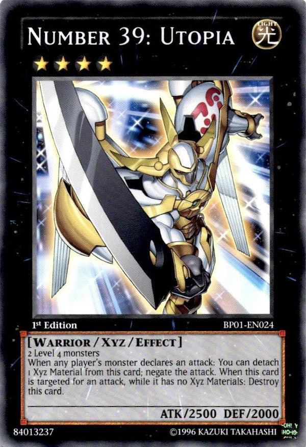Yugioh Number 39: Utopia BP01-EN024 Rare 1st/unl Edition VLP/NM