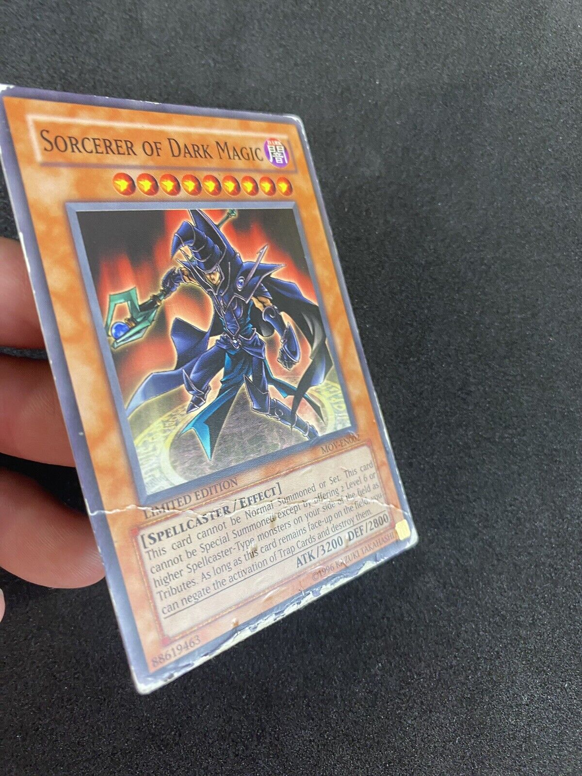 Yugioh Sorcerer of Dark Magic MOV-EN002 Promo Limited Edition Damaged - Creases