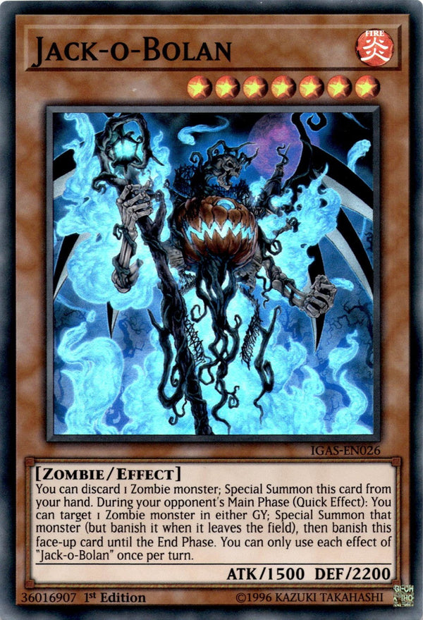 Yugioh Jack-o-Bolan IGAS-EN026 Super Rare 1st Edition NM