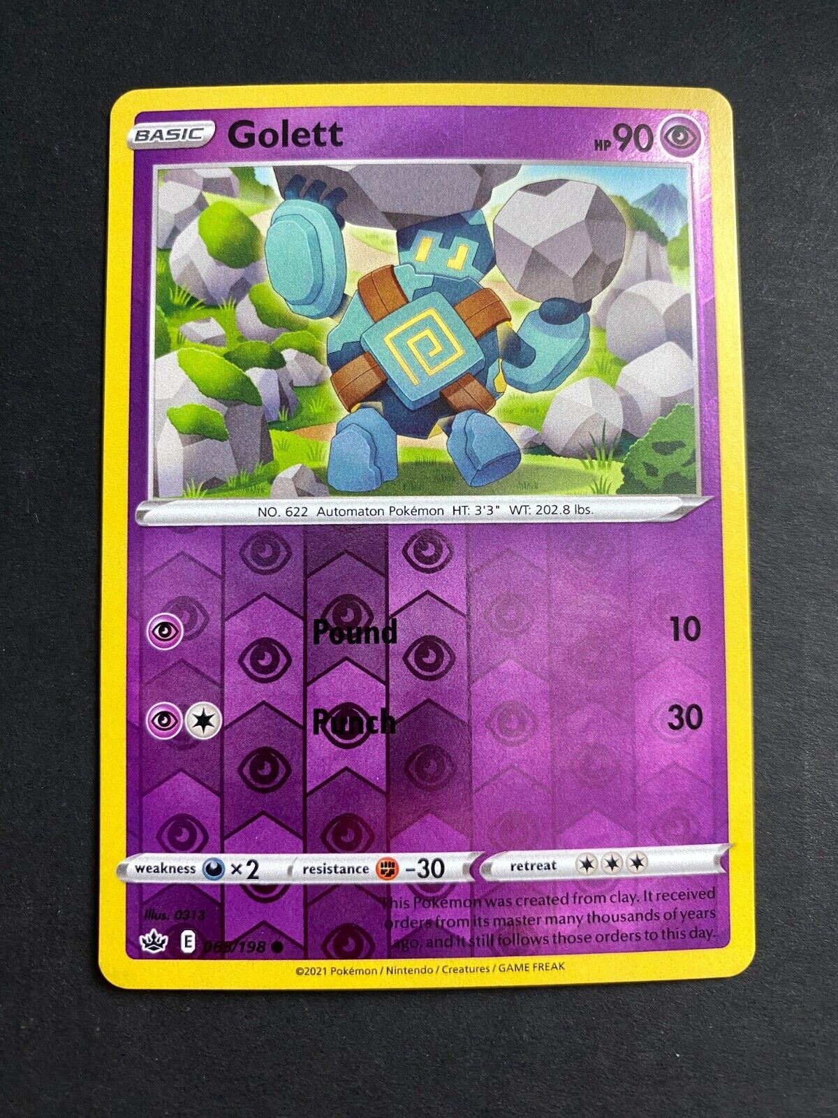 Pokemon Golett 065/198 Chilling Reign Reverse Holo NM