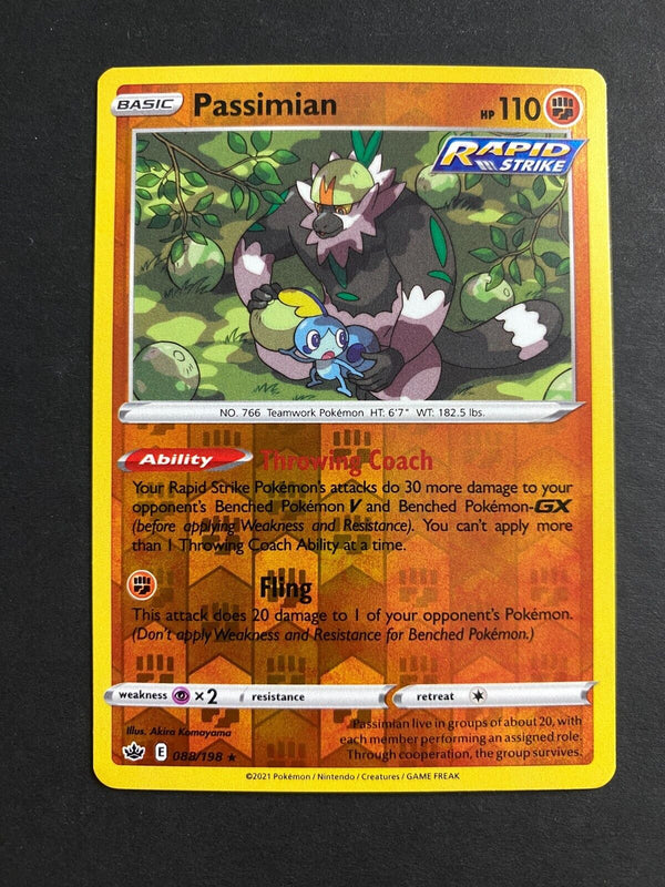 Pokemon Passimian 088/198 Chilling Reign Reverse Holo VLP/NM