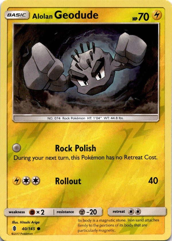 Pokemon Alolan Geodude 40/145 Guardians Rising Reverse Holo VLP/NM