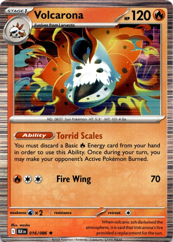Pokemon Volcarona 016/086 Black Bolt Holo NM