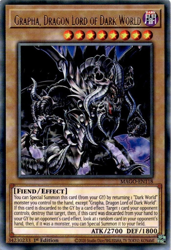 Yugioh Grapha, Dragon Lord of Dark World MAGO-EN118 Rare 1st Edition NM