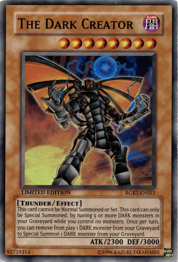 Yugioh The Dark Creator RGBT-ENSE1 Super Rare Limited Edition MP