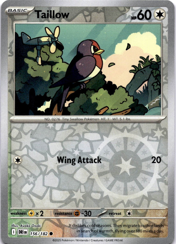 Pokemon Taillow 156/182 Destined Rivals Reverse Holo NM