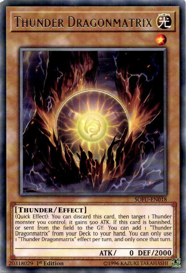 Yugioh Thunder Dragonmatrix SOFU-EN018 Rare 1st/unl Edition LP/NM