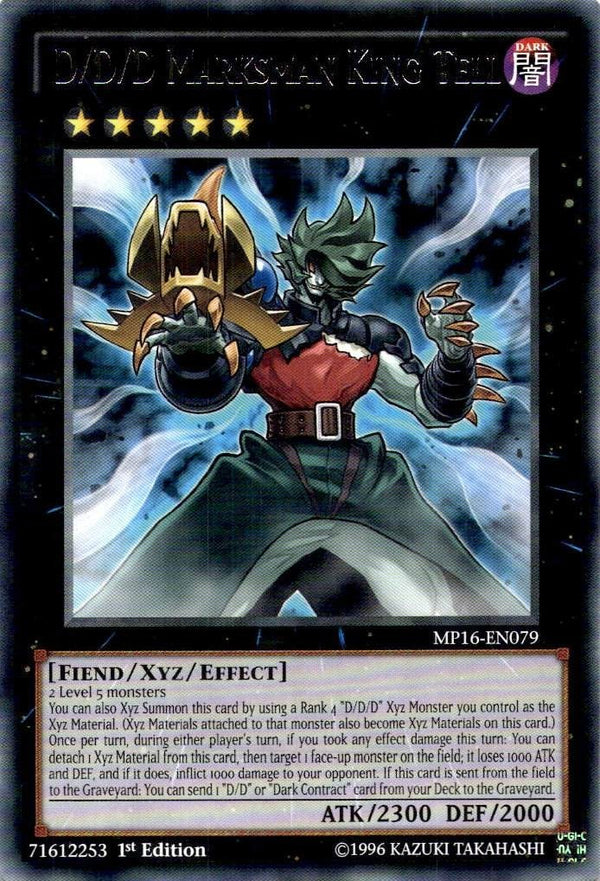 Yugioh D/D/D Marksman King Tell MP16-EN079 Rare 1st Edition NM