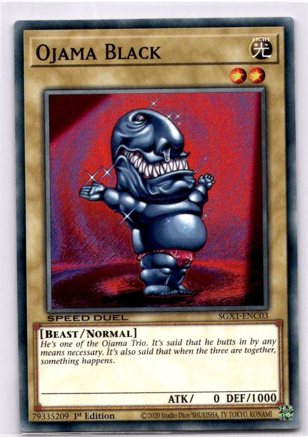 Yugioh Ojama Black SGX1-ENC03 Common 1st Edition NM