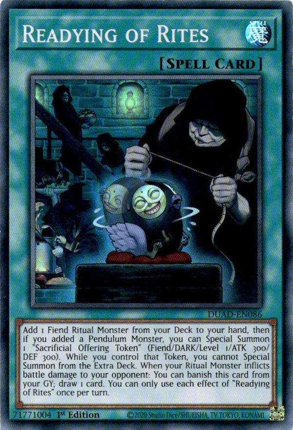 Yugioh Readying of Rites DUAD-EN086 Super Rare 1st Edition NM